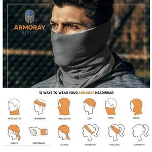Armory Basics Lot of 4 Multi-Functional Headwear One Size Gray Windproof Wicking